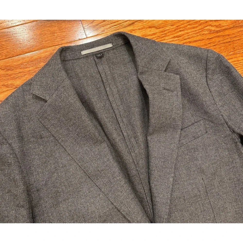 J.Crew Ludlow Blazer Mens 34S Slim‎ Gray Moon Worsted Wool Cotton Unstructured